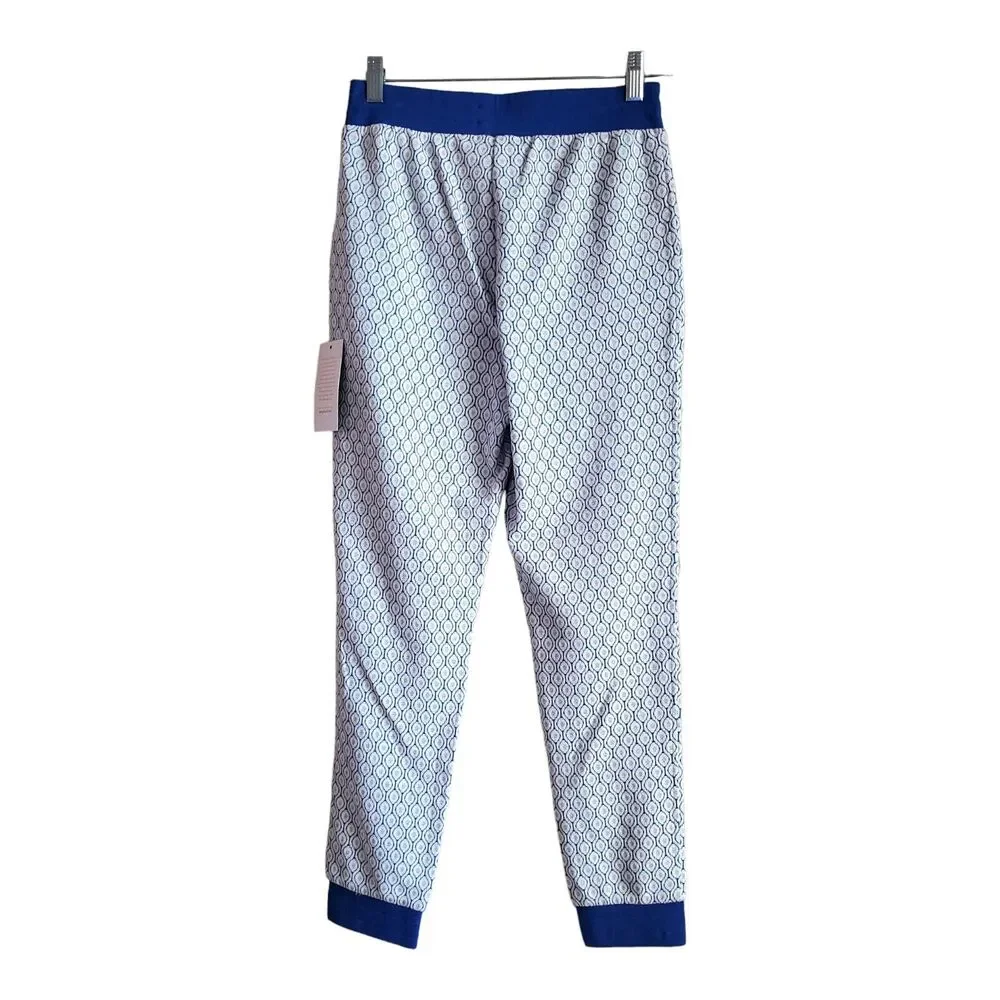 MODCLOTH Women's S Joggers Pants Be Kind Unwind Drawstring Waist Blue Silver NEW